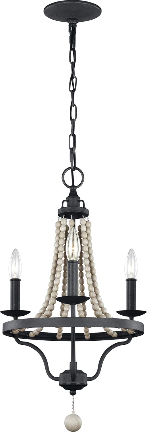 Bronze 6-Light Candle Bead Chandelier H7850