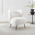White Wool Armless Chair F44786