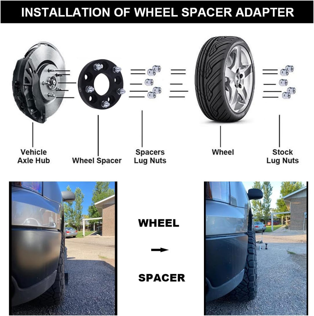 Black Forged 5x5 to 5x4.75 Wheel Adapters 1.5 Inch with 12x1.5 Studs Pack of 4 K131