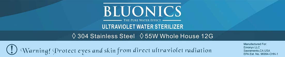 55W UV Ultraviolet Light Sediment & Carbon Well Water Filter Purifier System 12 GPM UV Sterilizer with Housing Size 4.5 x 10 Filters R438