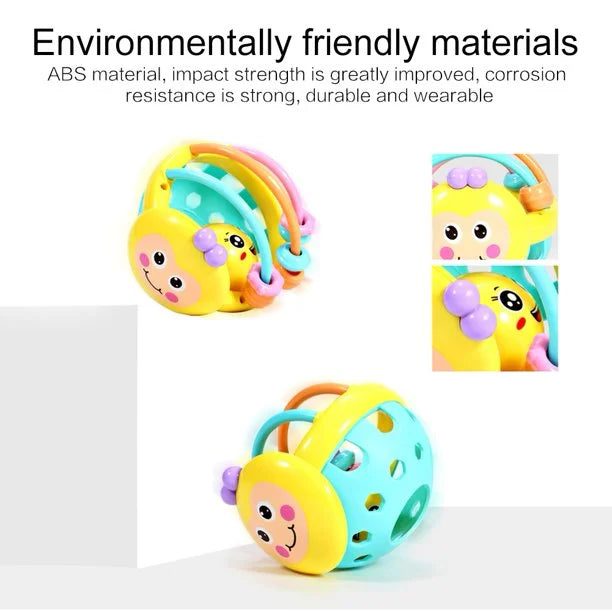 Rattle Ball Sensory Teether Toy Silicone Non-Toxic BPA Free Baby Educational Toy L834