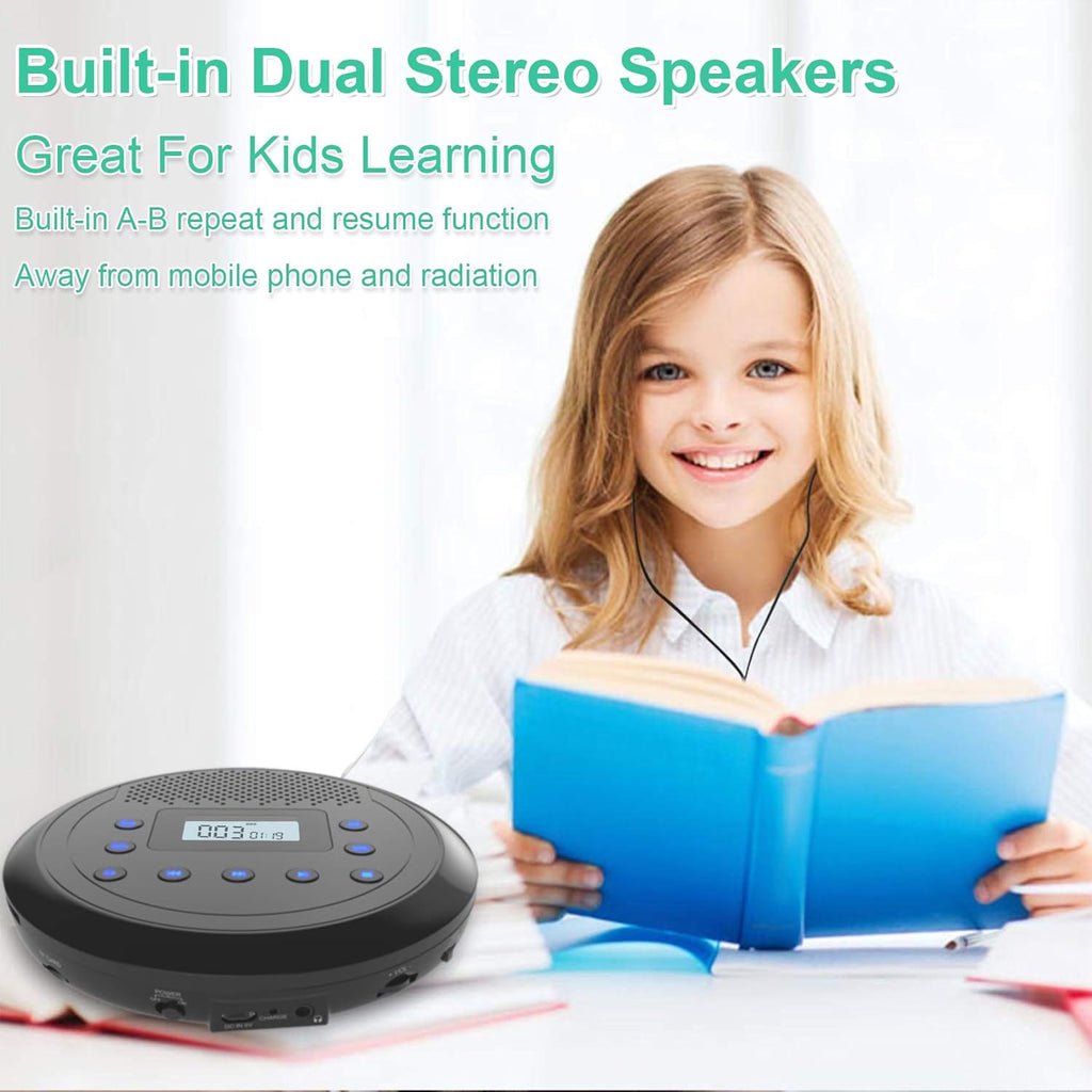 Portable CD Player with Built-in Speakers, Headphones, Pack of 2 K19845