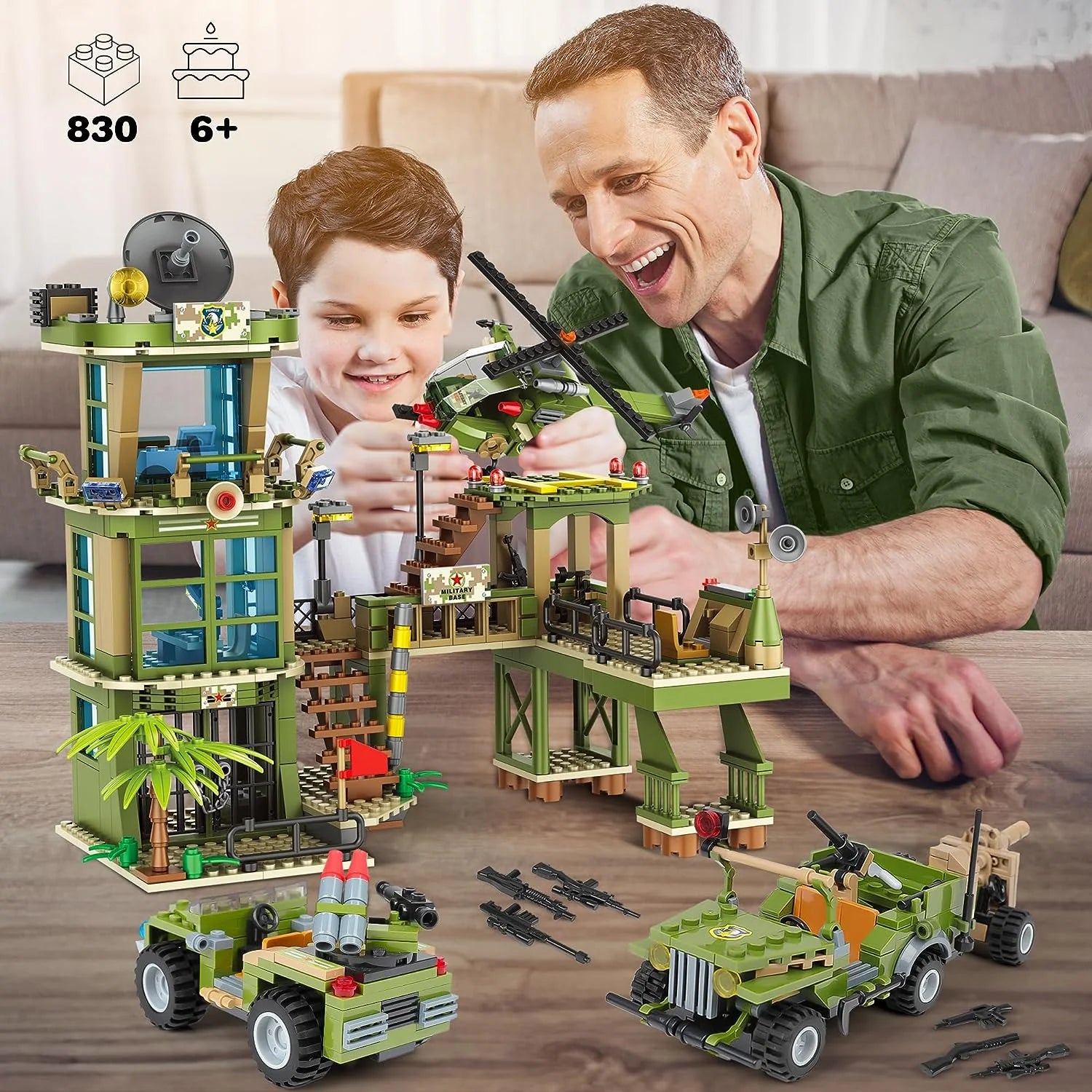 830 Pieces Green STEM Building Toy Building Blocks Set T6991