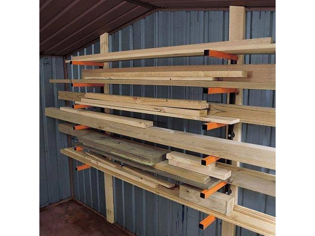 6 Shelf Wall Mount Lumber Storage Rack 600 Pound Capacity 4 Pack V61232