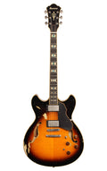 Yellow Sunburst Semi-Hollow Electric Guitar N74689
