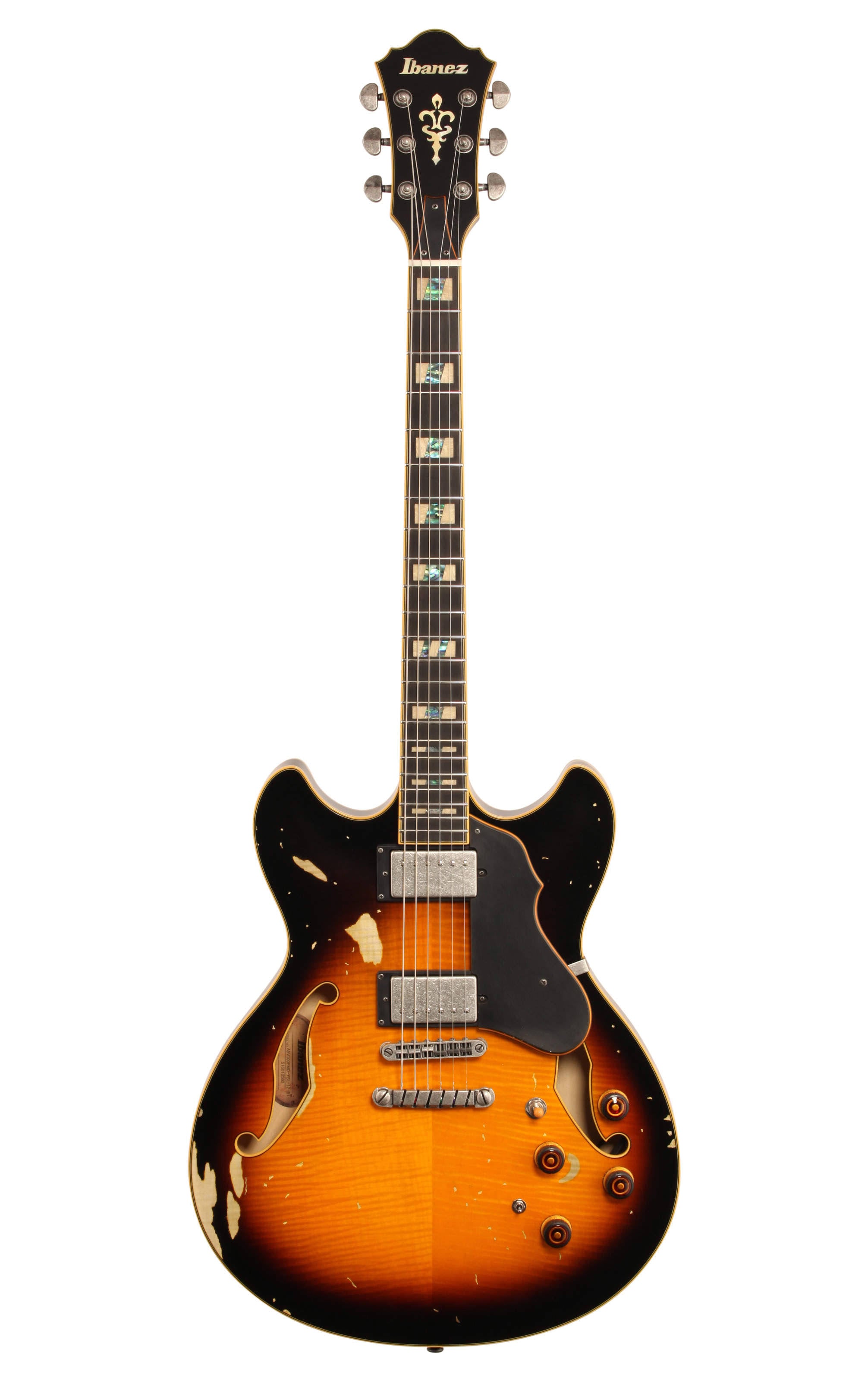 Yellow Sunburst Semi-Hollow Electric Guitar N74689