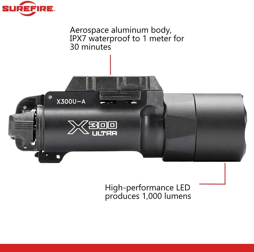 1000 Lumens LED Weapon Light with 12 Extra CR123A and 3 Battery Cases F62770