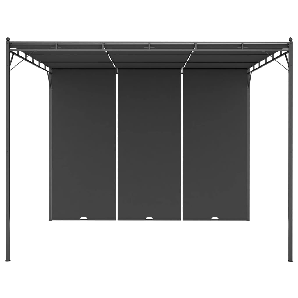 Garden Gazebo with Side Curtain 118.1"x118.1"x88.6" Anthracite M8261