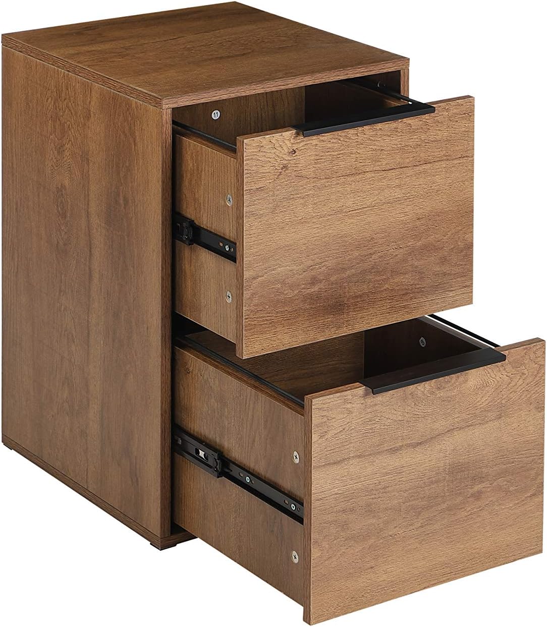 2 Drawers Wooden File Cabinet with Metal Frame B3469