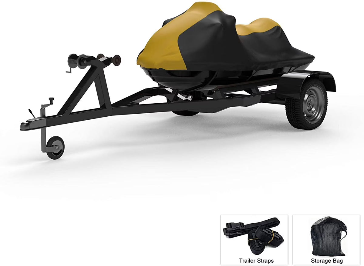 Yellow/Black Jet Ski Cover with Trailer Straps and Storage Bag K90890