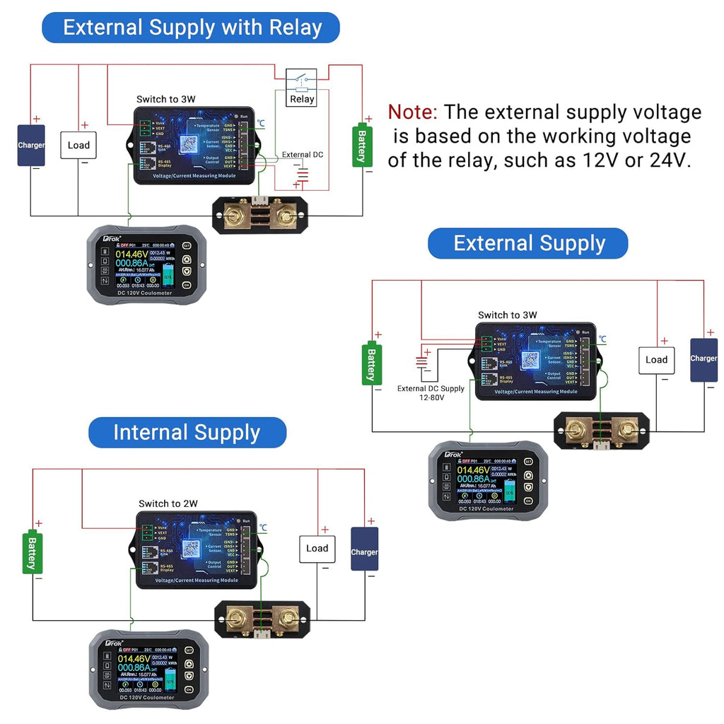 DC Voltmeter Coulometer Battery Monitor W558