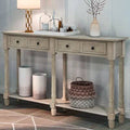 Console Table with Two Storage Drawers and Bottom Shelf T4212