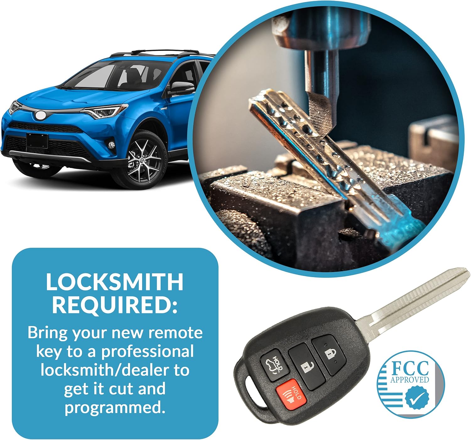 Keyless Entry Remote Key Fob with Trunk Release (2 Pack) Q712
