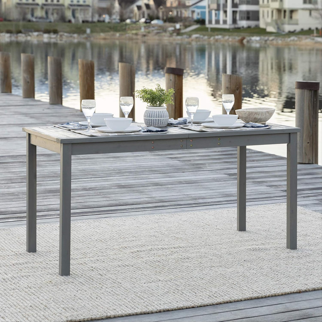 Brown Slatted Outdoor Dining Table L823