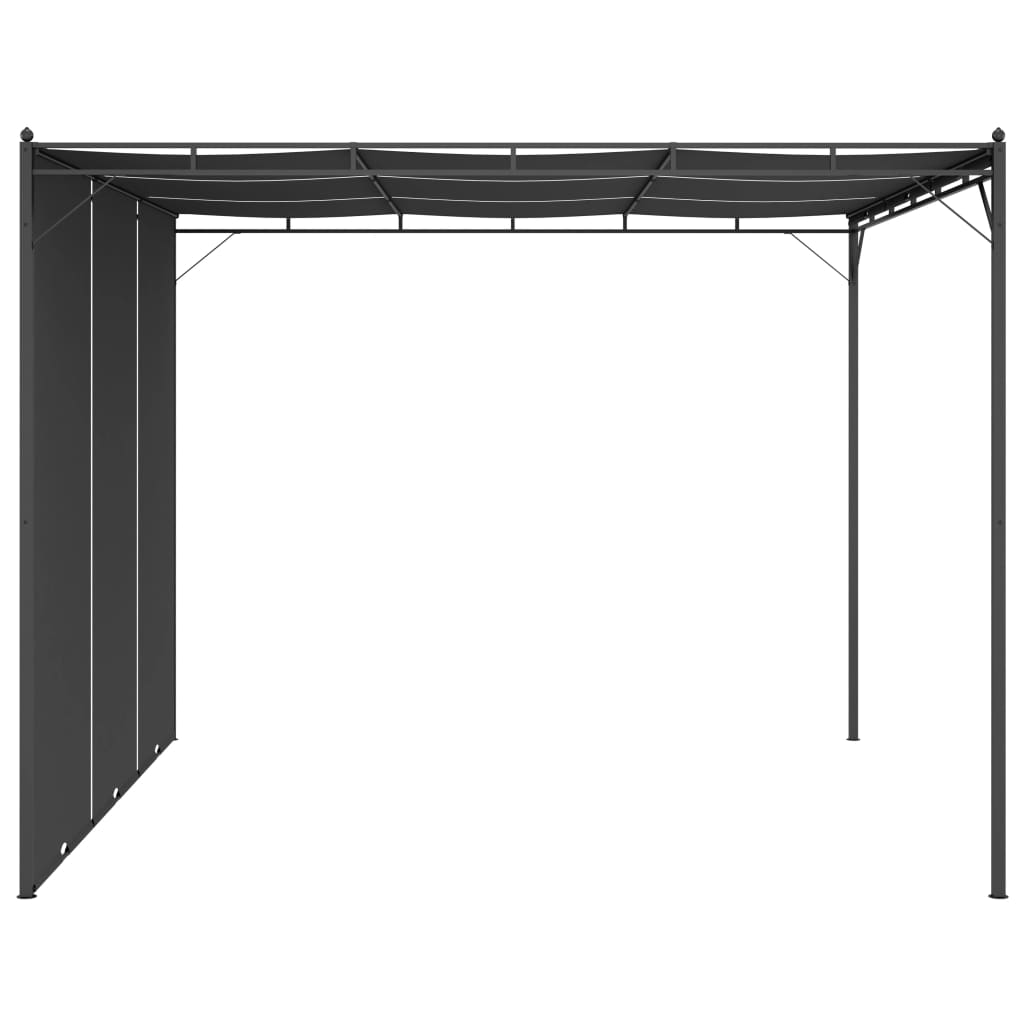 Garden Gazebo with Side Curtain 118.1"x118.1"x88.6" Anthracite M8261