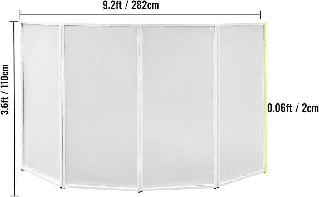 White and Black Portable DJ Facade Booth with Travel Bag X719