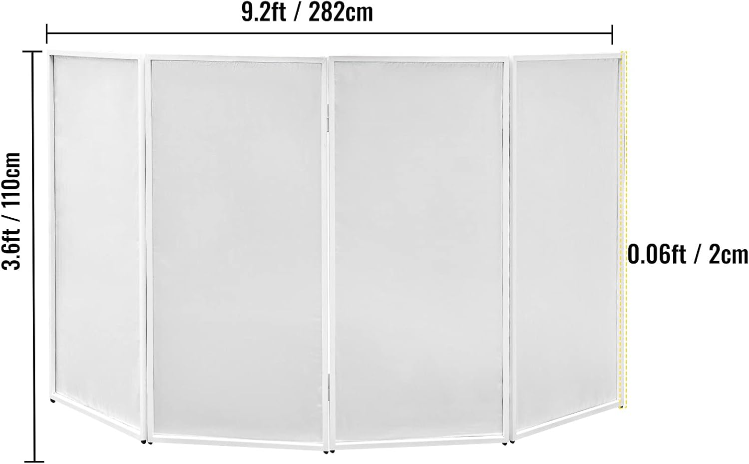 White and Black Portable DJ Facade Booth with Travel Bag X719