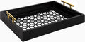 Pink and Gold Decorative Tray with Metal Handles V754066