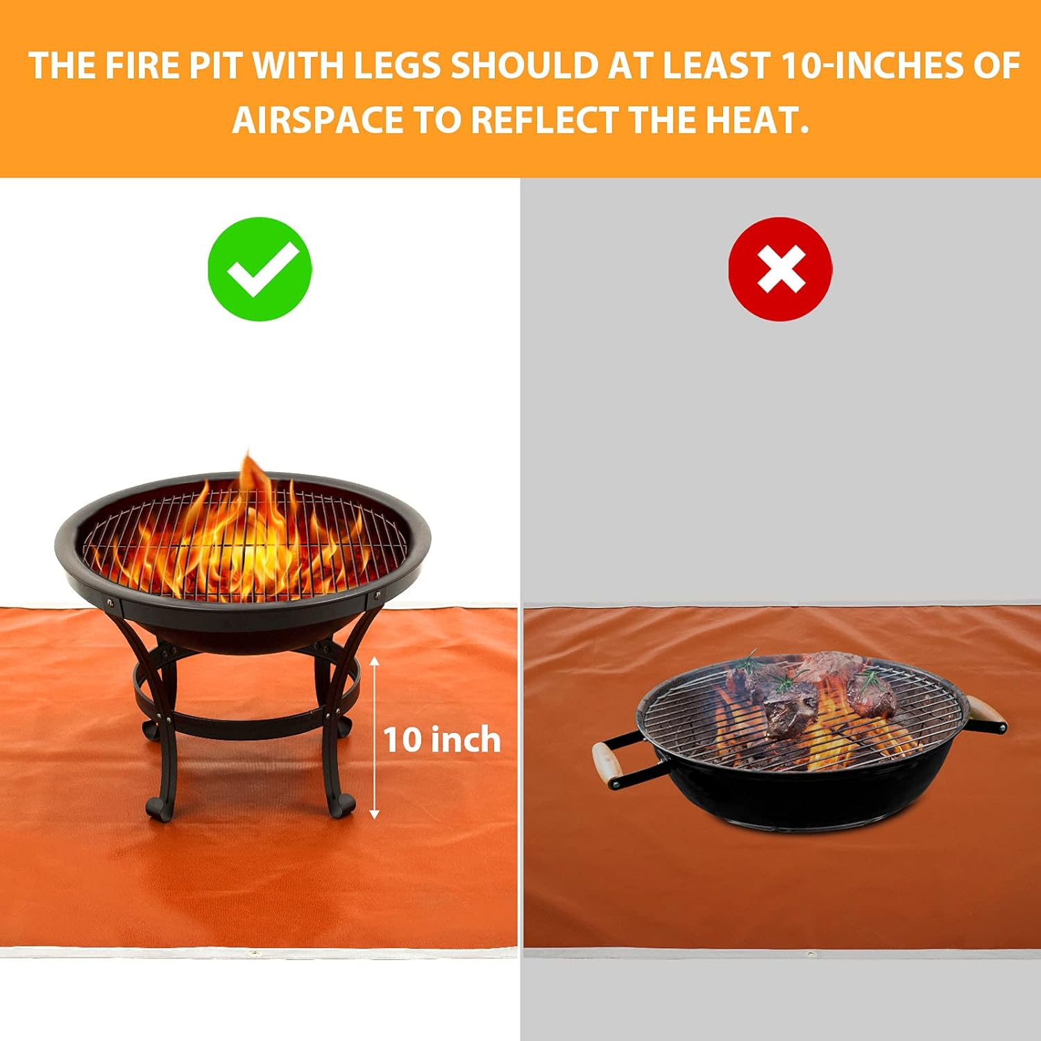 Fire Pit Mat, Flame Retardant Felt Fabric, Pack of 2 P8302