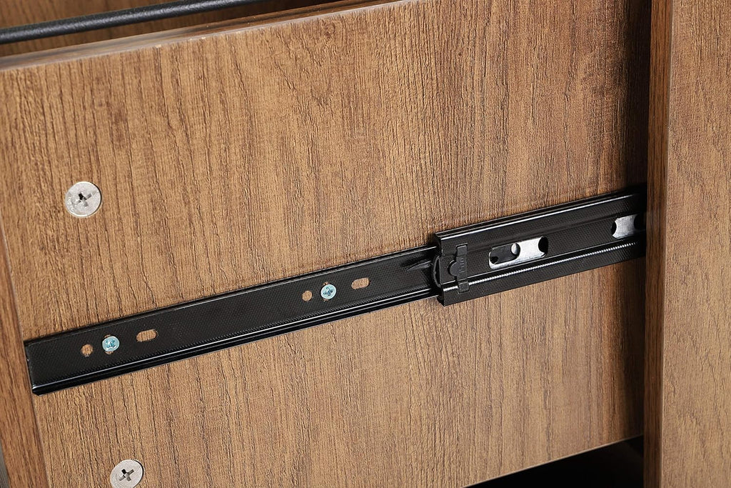 2 Drawers Wooden File Cabinet with Metal Frame B3469
