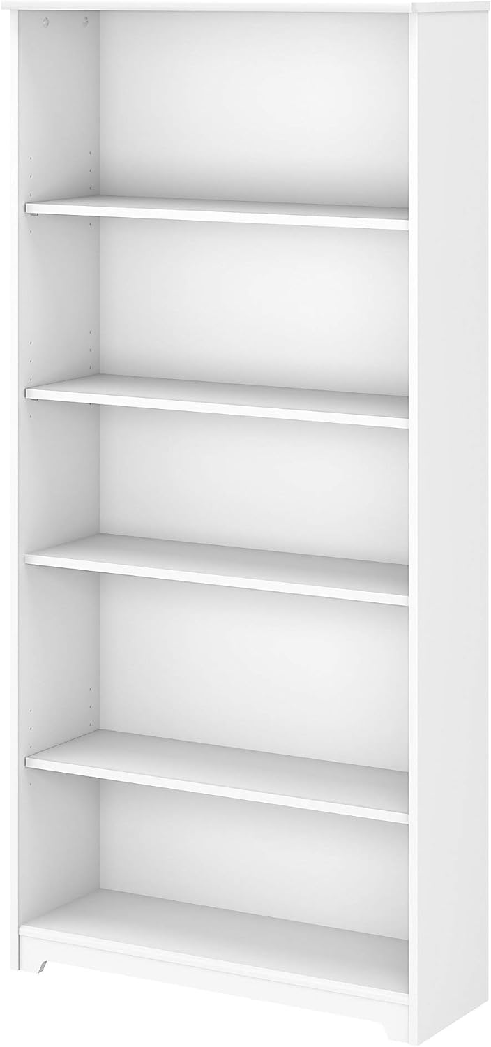 5 Shelf Bookcase and 60W Hutch, Heather Gray O409