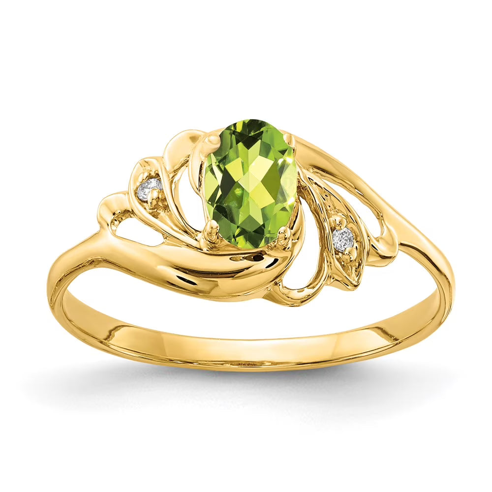 Oval Peridot Diamond Ring X5803