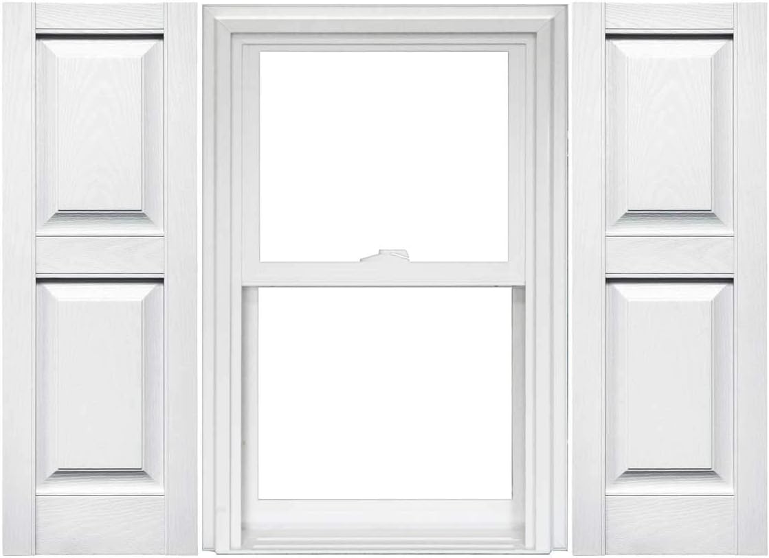 Raised Panel Vinyl Shutters (1 Pair) - 14.75 x 75 Musket Brown C21549