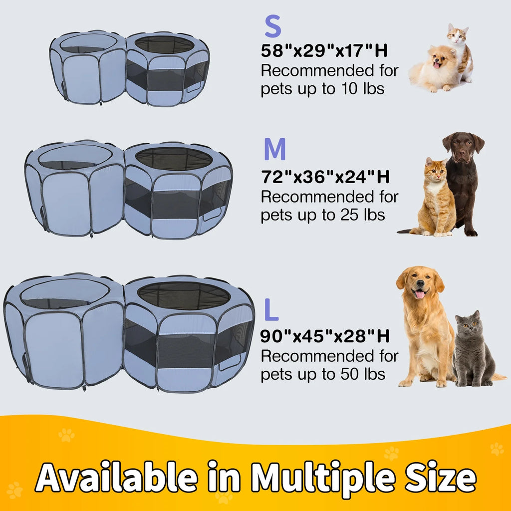 Pop up Pet Playpen Portable Play Tent Double Room A454068