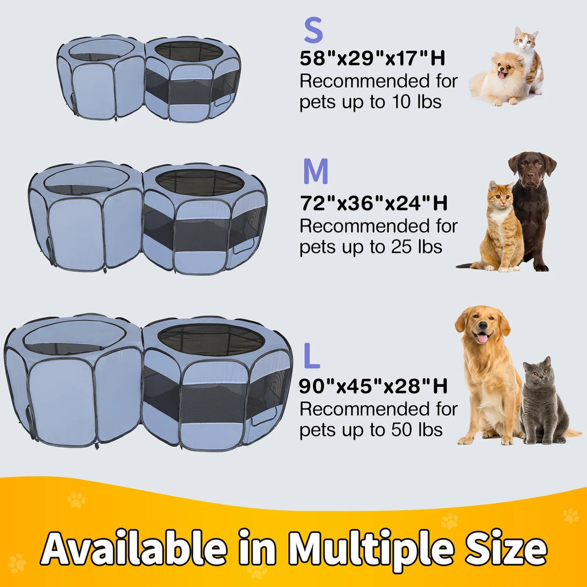 Pop up Pet Playpen Portable Play Tent Double Room A454068