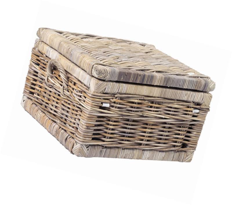Brown Rattan Square Storage Trunk U5771