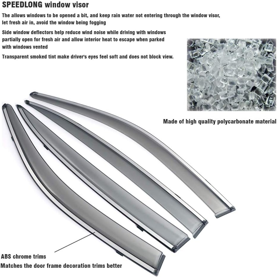 Car Window Visor Vent Shade Deflector Sun/Rain Guards Pack of 2 J322158