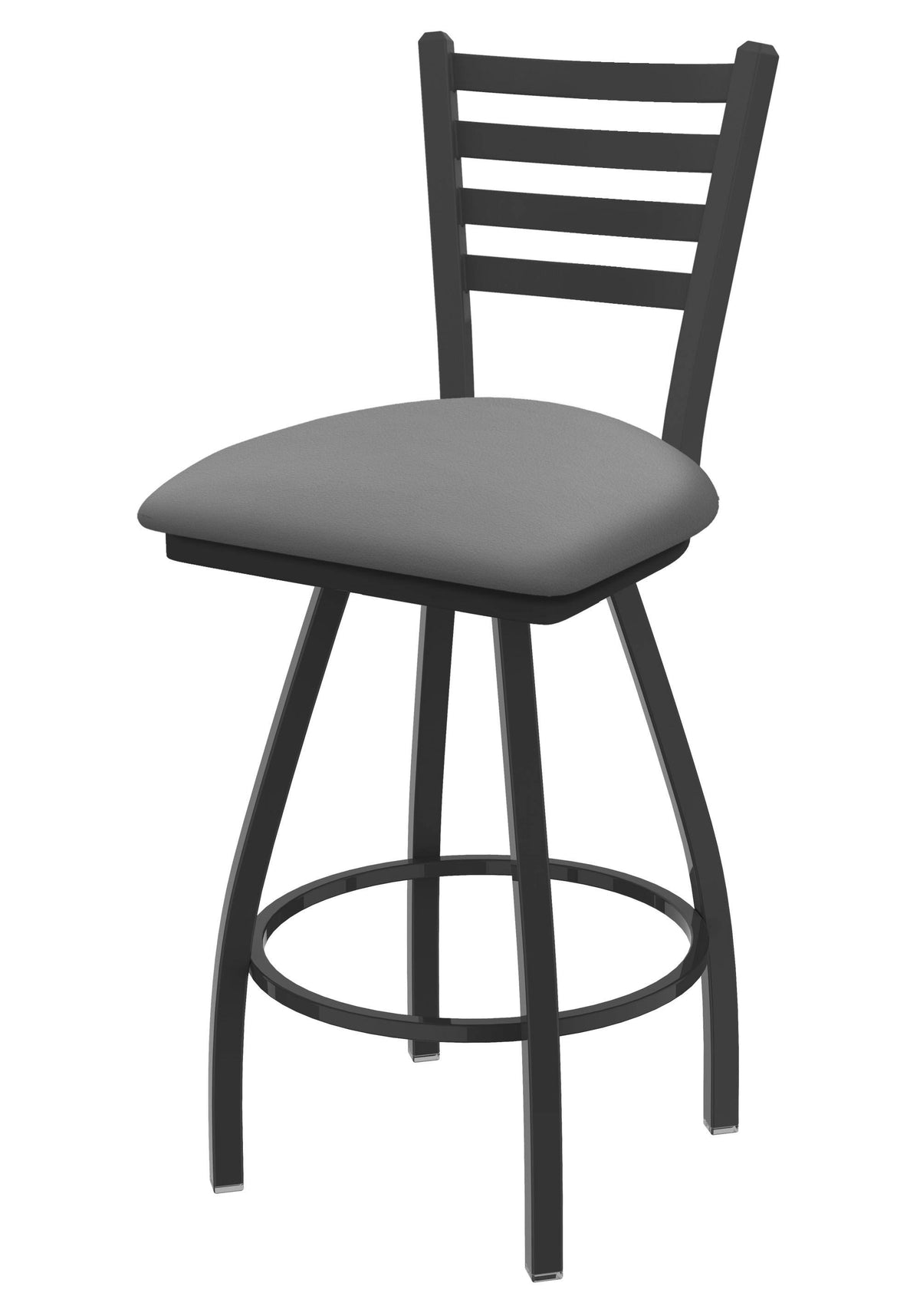 Swivel Bar Stool with Pewter Finish and Grey Seat R74547