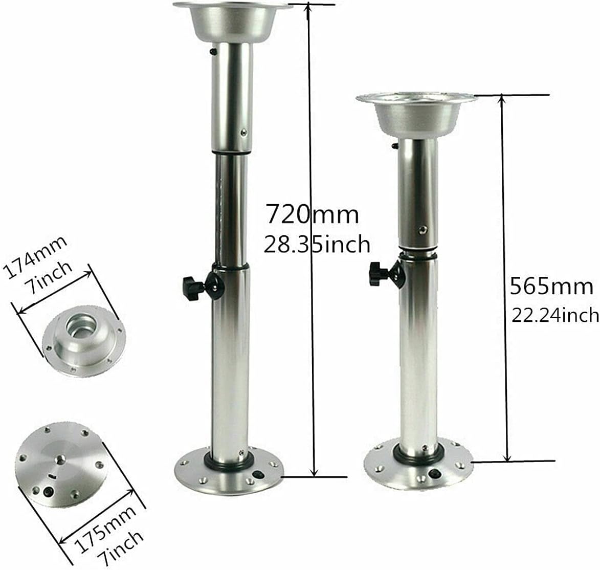 28Inch Adjustable Telescopic Pedestal with Mount Base Parts T15798