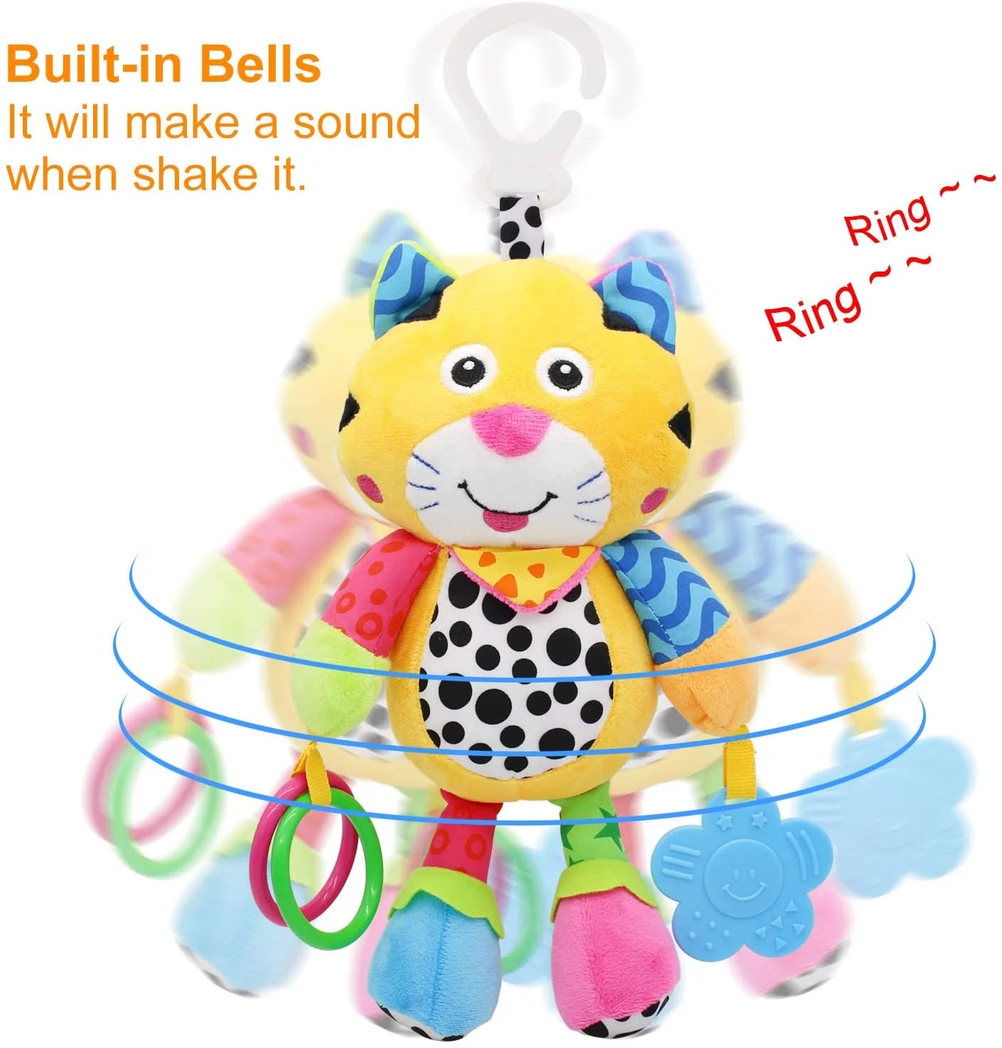 Tiger Baby Car Seat Toys with 24 Music and Teether H7445