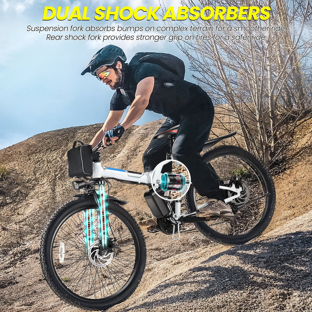 Folding Electric Mountain Bike with Removable Lithium-Ion Battery W84091