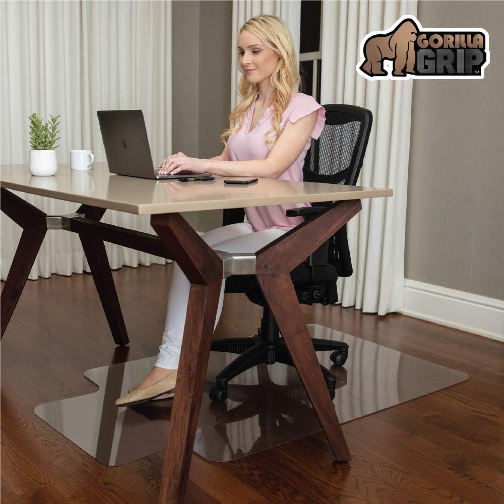 Transparent Polycarbonate Desk Chair Mat with Lip, 48x36 L63880