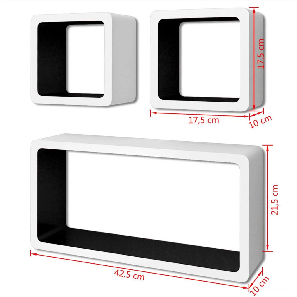 White and Pink Wall Cube Shelves 6 Pcs Q473