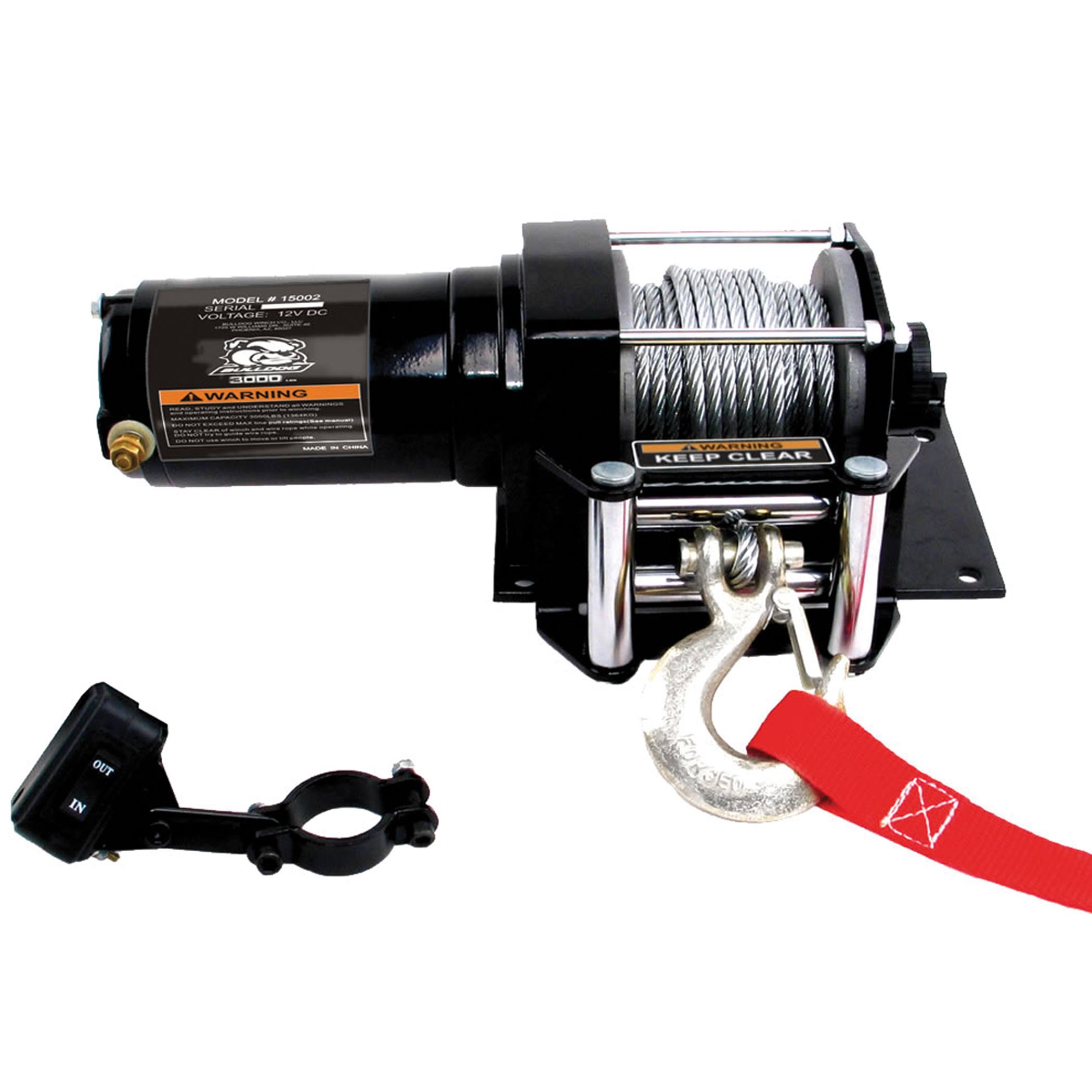 3000lb ATV Winch with Mini-Rocker Switch, Mounting Channel, Roller Fairlead J6116