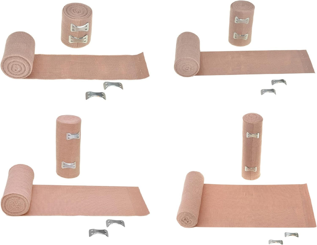 Compression Bandages with Clip Closure, Case of 50 Rolls, 6" x 4.5 Yd. Each X6269