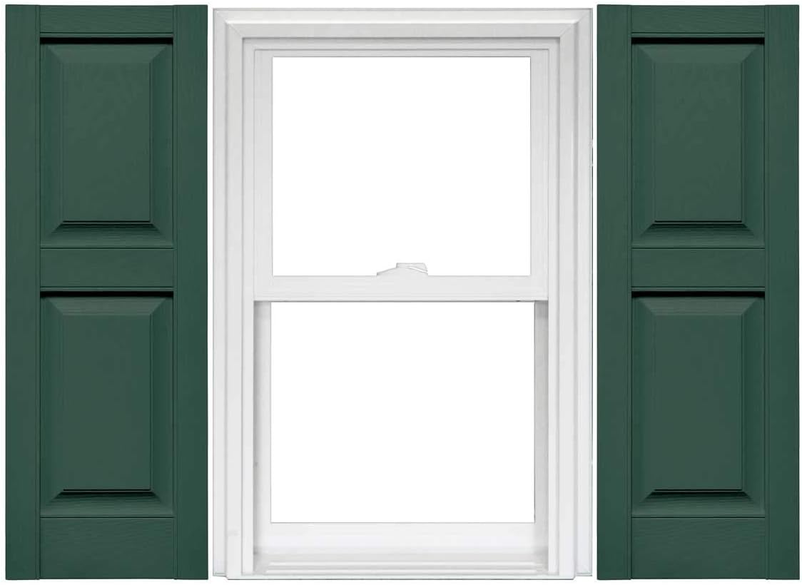 Raised Panel Vinyl Shutters (1 Pair) - 14.75 x 75 Musket Brown C21549