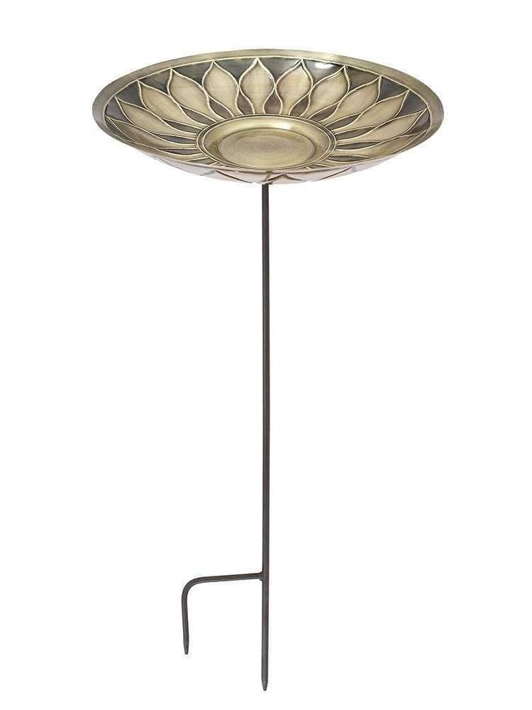 Brass Birdbath with Stake Y78271
