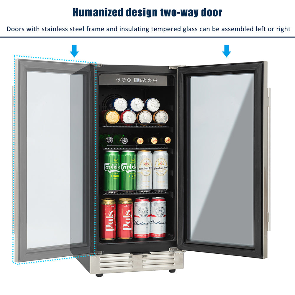 Freestanding Beverage Refrigerator Stainless Steel 120-Can Capacity C641104