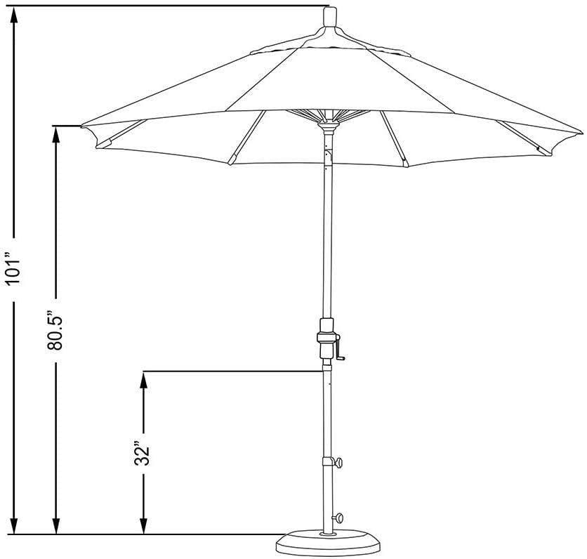 9 ft. Fiberglass Market Umbrella Collar Tilt I7545