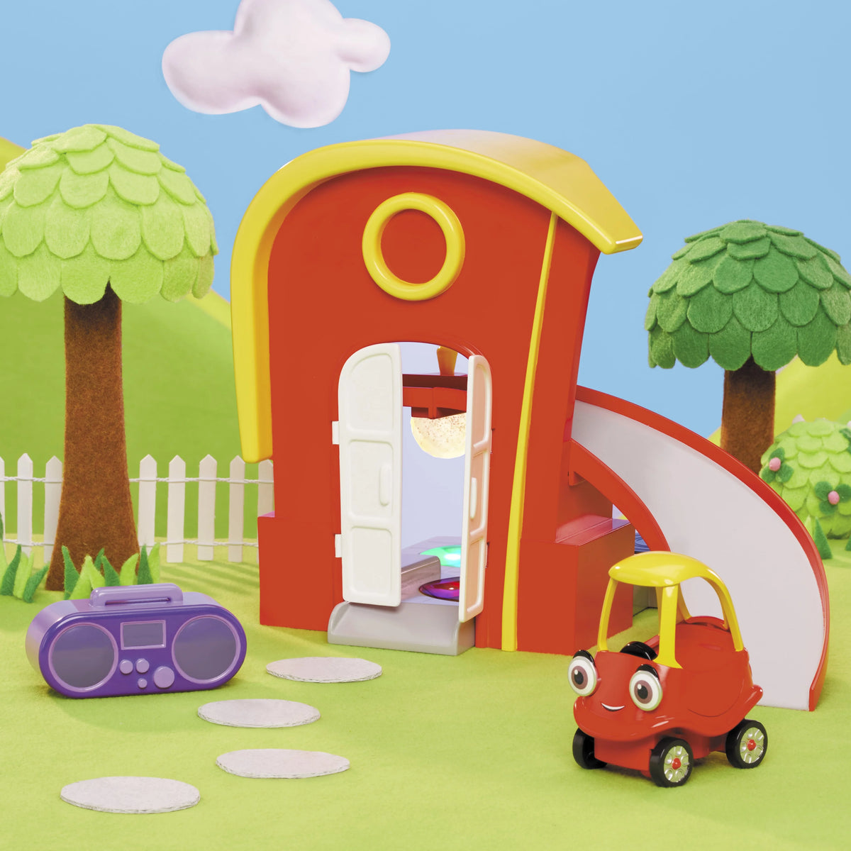 Musical Playset with Lights and Sounds and Mini Push and Play Vehicle X62374