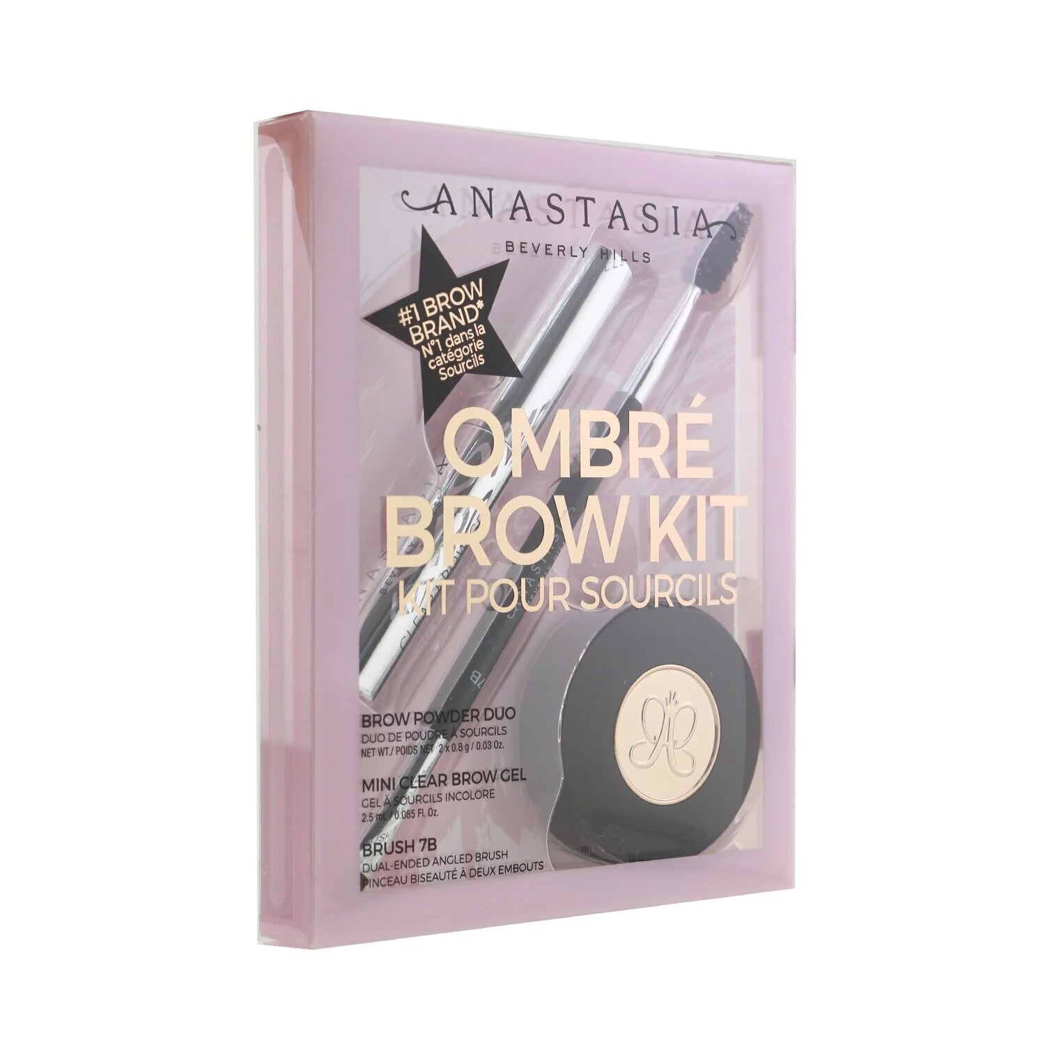 Medium Brown Brow Powder Duo with Mini Clear Brow Gel and Brush W236