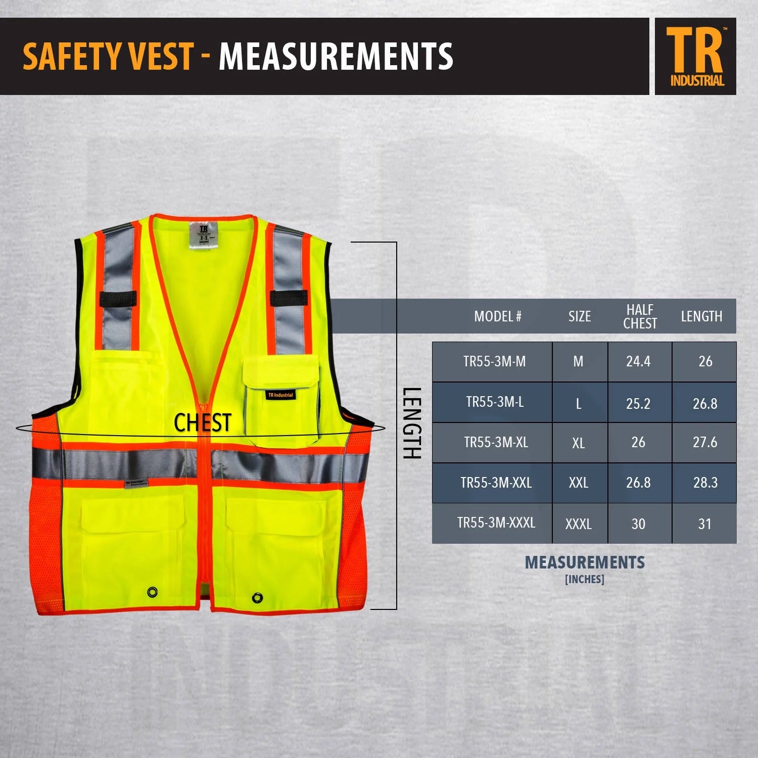 3M Safety Vest with Pockets and Zipper, Class 2 F356