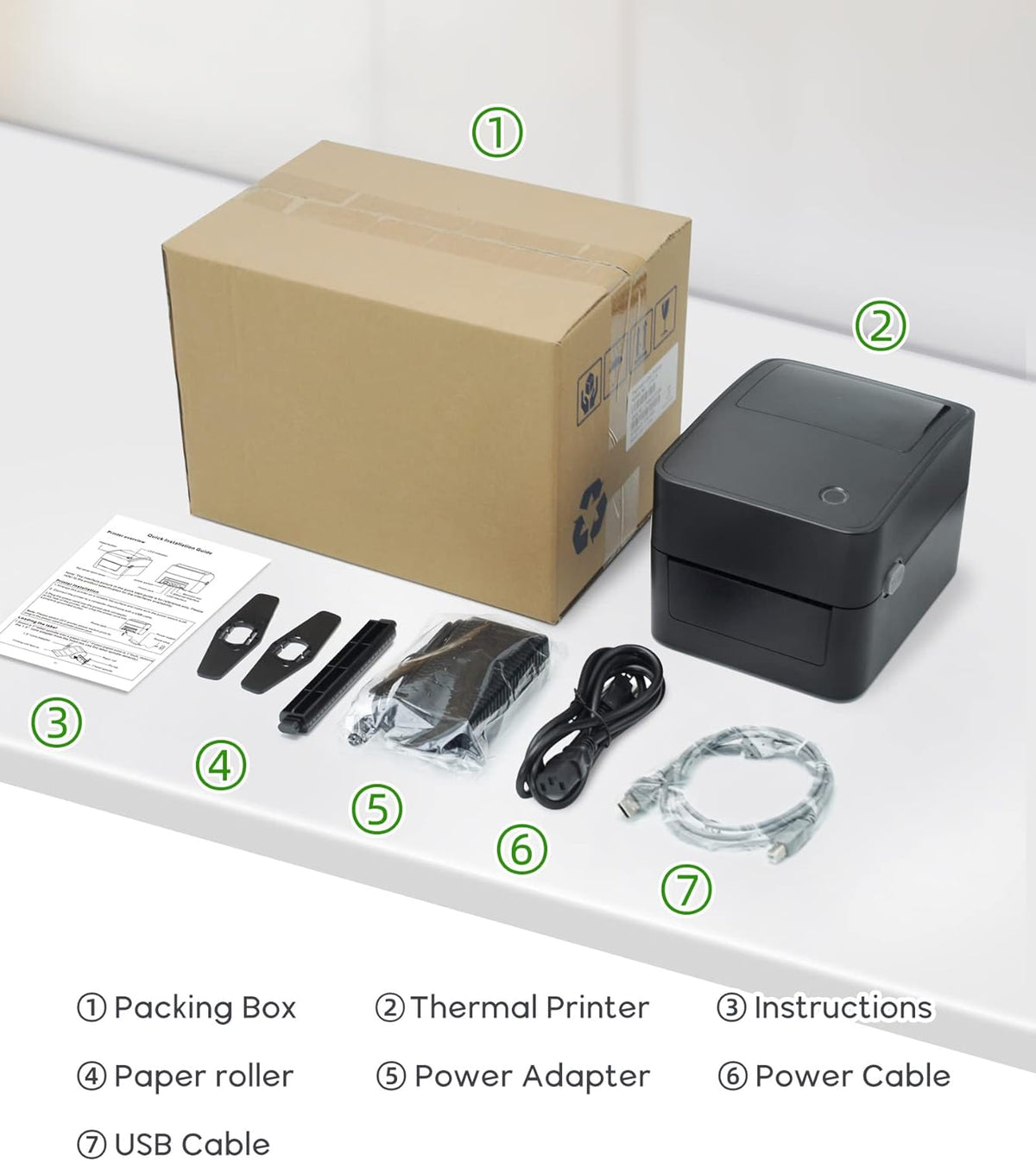 Thermal Shipping Label Printer, 4x6, USB, Barcode Printer V5411