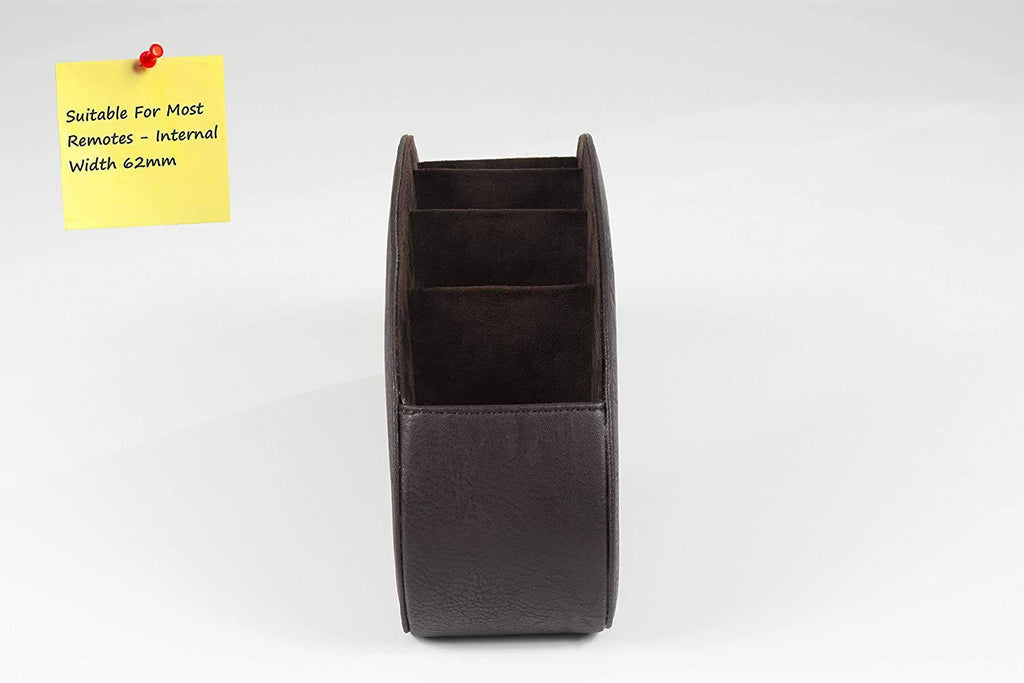 Brown TV Remote Caddy Organizer with 5 Compartments Q4102