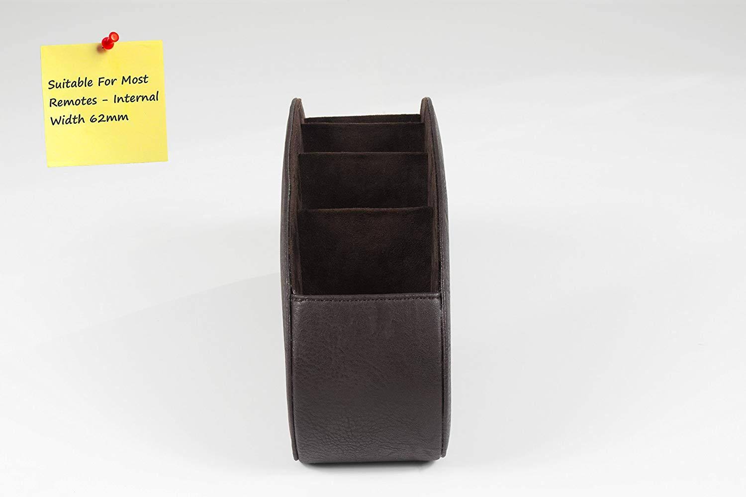 Brown TV Remote Caddy Organizer with 5 Compartments Q4102