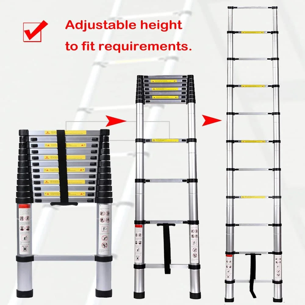 2.6M Aluminium Telescopic Ladder 9 Steps 150kg R92174